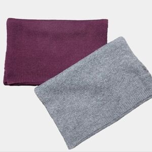 NIB Cashmere Scarf Wool 12" X 70" Unisex SOFT No Itch -- Gray Heather or Maroon